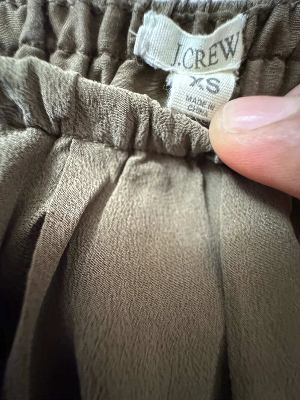 J. Crew Olive Bubble Hem Skater Skirt